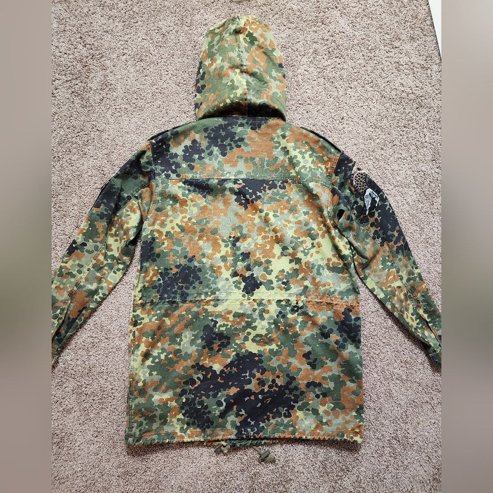 Vintage Scharrer German Military Uniform Camo Jacket Parka UniSex 1997 Koi Patch - Picture 6 of 13